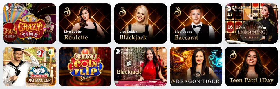Jeux de casino en direct TIP TOP CASINO
