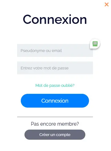 Connexion des membres du TIP TOP CASINO